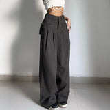 Tineit Harajuku Baggy Trousers Chic High Waist Wide Leg Sweatpants Streetwear Y2K Boyfriend Cargo Pants Korean Casual Women