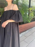 Tineit  Feminino Slash Neck Off Shulder Dress Puff Sleeve Vestidos Mujer Summer Thin Straps Dresses Women Summer 2025 New Robe Femme