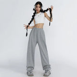 Tineit Women Y2k Baggy Sweatpants Vintage Harajuku High Waist Female Jogger Pants Elastic Casual Streetwear Oversize Wide Trouser