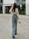 Tineit Y2k Women Boyfriend Wide Jeans Harajuku Star Patchwork Oversize Pants Hippie Outfits 2023 Korean Style Clothes Mujer New