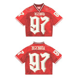 Tineit Y2K Street Jersey Mesh Breathable Sportswear Men Retro Trendy Hip Hop Summer Football Training Uniform Oversized Unisex T Shirt