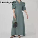 Tineit Puff Sleeve Vestidos Mujer Japanese O-neck Women Dresses Vintage Ins Dress Spring Summer Vestido 2025 New High Waist Robes