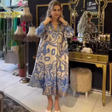 Tineit-Dress Eid Muslim Abaya Women Party Vestidos Printing Dresses Ramadan Morocco Jalabiya Dubai Abayas Kaftan Islam Arab Long Robe