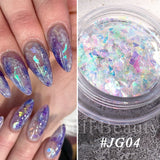 Tineit 1 Box Iridescent Opal Nail Flakes Aurora Mirror Shimmer Irregular Nail Art Paillettes Glitters Gel Polish Manicure Sequins LYJG