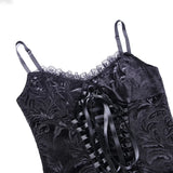 Tineit Womens Tops Dark Sexy Lace Vintage Tops Women European and American Black Halter Clothes Tank Top Women's