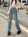 Tineit Y2k Women Boyfriend Wide Jeans Harajuku Star Patchwork Oversize Pants Hippie Outfits 2023 Korean Style Clothes Mujer New