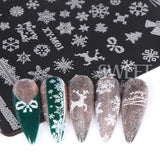 Tineit 1 PC Nail Stamping Plates Christmas French Line Steel Printing Stencil  Snowflakes Nail Stamp Templates Nail Art Manicure Tools