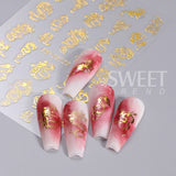 Tineit 3D Bronzing Laser Silver Dragon Nail Sticker Gold Letter Dragon Design Holographic New Year DIY Manicure Decals Nail Decorations