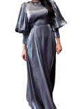 Tineit-Eid Sliky Satin women Dress for woman Abaya Morocco Party Dresses Ramadan Lace-up Abayas Kaftan Islam Dubai Arab Long Robe 2024