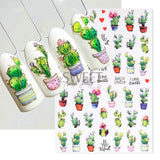 Tineit Cartoon Ant Nail Manicure Sticker Cute Ladybug Succulent Plant Bee Adhesive Sliders Rainbow Candy Summer Kawaii Decoration Foils