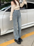 Tineit Y2k Women Boyfriend Wide Jeans Harajuku Star Patchwork Oversize Pants Hippie Outfits 2023 Korean Style Clothes Mujer New