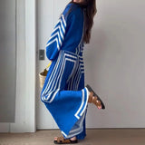 Tineit Muslim Women Printing Shirt Sets Blouses Wide Leg Pants Ramadan Morocco Two Pieces Dubai Kaftan Loose Modest Casual Suits 2024