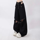 Tineit Y2K Streetwear Cargo Pants Women Casual Loose Casual Oversize Female Wide Leg Trousers Retro Hip Hop Street Fashion Slacks