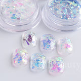 Tineit 1 Box Iridescent Opal Nail Flakes Aurora Mirror Shimmer Irregular Nail Art Paillettes Glitters Gel Polish Manicure Sequins LYJG