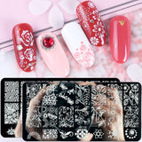 Tineit 1pcs Nail Stamping Plates Lace Flower Leaf Butterfly Mandala Design Stamp Template for Printing Manicure Stencil Tools LYBC01-20