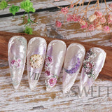 Tineit 5D Embossed Peony Flowers Nail Art Stickers Valentine Rose Design Spring Textured Decals New Year Manicure Decoration LYSW-5D80