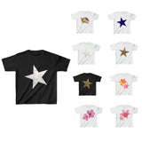 Tineit Women’s Y2K Vintage Summer Casual T-Shirt Aesthetic Star/Floral Print Short Sleeve Round Neck Loose Tops Streetwear