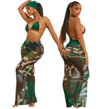 Tineit Summer Printed Beach Skirts Sets Women Sexy Bikini Set and Slim Long Skirts Suits Holidays Dress Sets Swimsuit 2024 Beachwear