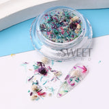 Tineit Summer Dried Flower Nail Art Decoration 3D Natural Real Floral Sticker UV Polish Pressed Flowers Crushed Accessory Jewelry Decal