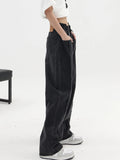 Tineit Baggy Vintage Jeans Women Y2k High Waist Harajuku Black Trousers Streetwear Straight Casual Loose Denim Wide Leg Pants