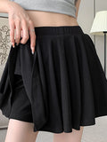 Tineit Pleated Skirt Women Summer Y2K Mini Skirts Ladies Korean Fashion Slim High Waist Skirt Female Solid Color Casual Faldas Mujer