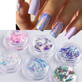 Tineit 1 Box Iridescent Opal Nail Flakes Aurora Mirror Shimmer Irregular Nail Art Paillettes Glitters Gel Polish Manicure Sequins LYJG