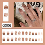 Tineit-Fall nails nails Christmas nails 24pcs Rhinestone Design Fake Nails Shiny Bridal Women Lady party nail DIy Decorations Press On nail Tips False Nail Patch