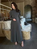 Tineit-Eid Modest Dress for woman Ramadan women Abaya Half High Collar Party Long Dress Solid Vestidos Largos Dubai Robe Jalabiya