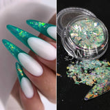 Tineit Crystal Aurora Nail Glitter Flakes Irregular Mermaid Fire Opal Sequins Spring Iridescent Paillettes Sparkle Manicure Decor LYMH