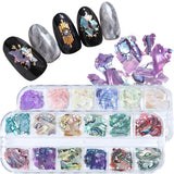 Tineit Abalone Shell Nails Stone Flakes Mermaid Gradient Fragment 3D Slices Flakes Japanese Nail Art Design Manicure Accessories LYBY