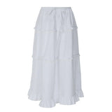 Tineit Y2K Off The Shoulder Ruched Crop Top Long Skirt Women'S Sets Summer Casual Elegant Ladies 2024 Korean Popular Clothes