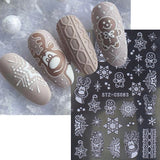 Tineit 3D Rose Gold Christmas Nail Sticker Winter Elk Snowflake Decal Holographic Santa Tree Slider For New Year Manicure Decoration