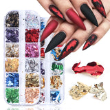 Tineit 1 Case Aluminum Flakes Nail Art Glitter Paillette Sequins Irregular Pigment Gold Foil Flake Chrome Nail Dust Decorations LY950-1