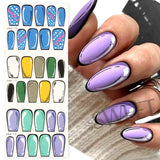 Tineit 12pcs Comic Element Nail Art Sliders Simple Line 2D Space Creative Cartoon Design Transfer Stickers Popular Manicure Wraps LYSWW