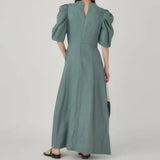 Tineit Puff Sleeve Vestidos Mujer Japanese O-neck Women Dresses Vintage Ins Dress Spring Summer Vestido 2025 New High Waist Robes