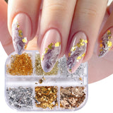 Tineit Aluminum Leaf Nail Art Sequin Gold Silver Flakes Irregular Foil Sticker Wire Decor Paillettes Bonzer Sparkle Accessory LY1909-04