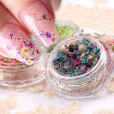 Tineit Summer Dried Flower Nail Art Decoration 3D Natural Real Floral Sticker UV Polish Pressed Flowers Crushed Accessory Jewelry Decal