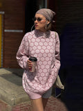 Tineit Autumn New Pullover Sweater Women's Retro Plaid Print Loose Casual Knitted Top  Long Sleeve Round Neck Female Fashion