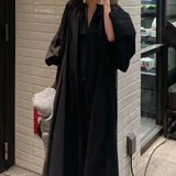 Tineit Long Lantern Sleeve Vestidos Japanese Pleated Dress Round Neck Vestido Casual Dresses Spring 2025 New Loose Ropa Mujer