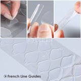 Tineit 24pcs Soft Silicone French Line Dual Nail Forms False Tips Fringe Guides Sticker Pad Reusable Extension Nail Mold Manicure Tools