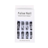 Tineit-24pcs Girl Pattern Press on Nails Japanese Style Artificial Nail Tips For Lady Women Manicure DIY Art Fake Nail Patches Supplies