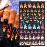 Tineit 5D Winter Fire Flame Nail Textured Sticker Acrylic Gradient Design Torch Engraved Adhesive Slider Manicure Decor Decal LY5D-K117