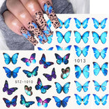 Tineit 3D Butterfly Design Nail Watercolor Decals Adhesive Transfer Slider Spring Summer Manicure Stickers Decor 4Pcs/Set LYSTZ984-1017