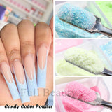 Tineit 6 Grids Sugar White Purple Nail Glitter Powder Sandy Candy Pigment For 3D Acrylic Flower Dazzling Dust Manicure Decor LY1909-22