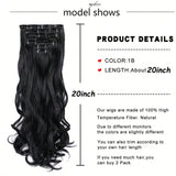 Tineit-Black Friday 7Pcs 16 Clips 24 Inch Wavy Curly Full Head on Double Weft Hair Extensions Dark Black24 Inch For Women In Daily Use