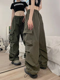 Tineit Y2K Cargo Pants Women Vintage Baggy Parachute Korean Streetwear Sweatpants Harajuku Casual Wide Leg Jogger Pants Summer