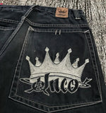 Tineit New Big Pocket High Street American Tooling Wide-leg Jeans Female Y2K Street Punk Style Loose Street Brand Washing Old Pant