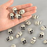 Tineit 10pcs Mini Skull Skeleton Scary Halloween Party Decorations for Home Table Resin Ghost Skeleton Head Haunted House Horror Props