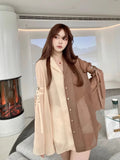 Tineit Vintage Contrast Chiffon Blouse Women Tie Up Pagoda Sleeve Sun-proof Shirts Spring Summer Fashion Lady Loose Casual Tops