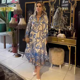 Tineit-Dress Eid Muslim Abaya Women Party Vestidos Printing Dresses Ramadan Morocco Jalabiya Dubai Abayas Kaftan Islam Arab Long Robe